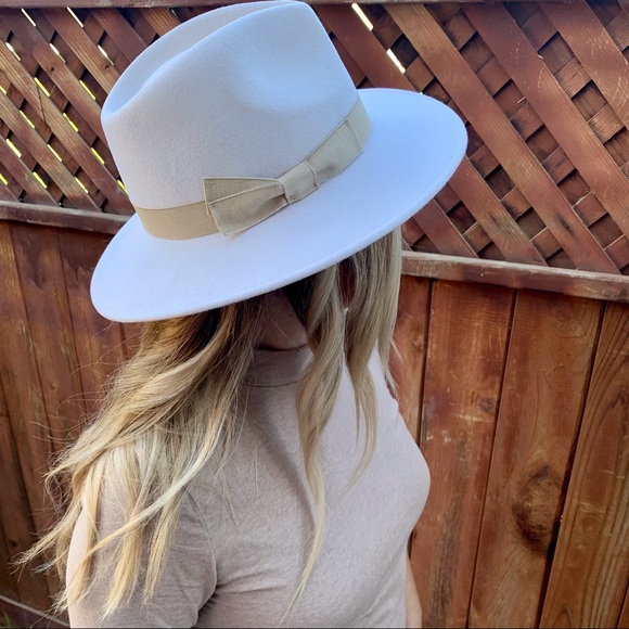 J.Crew NWT Fedora Western Hat Grosgrain Trim Wool Italy Flax Bow Made in Italy